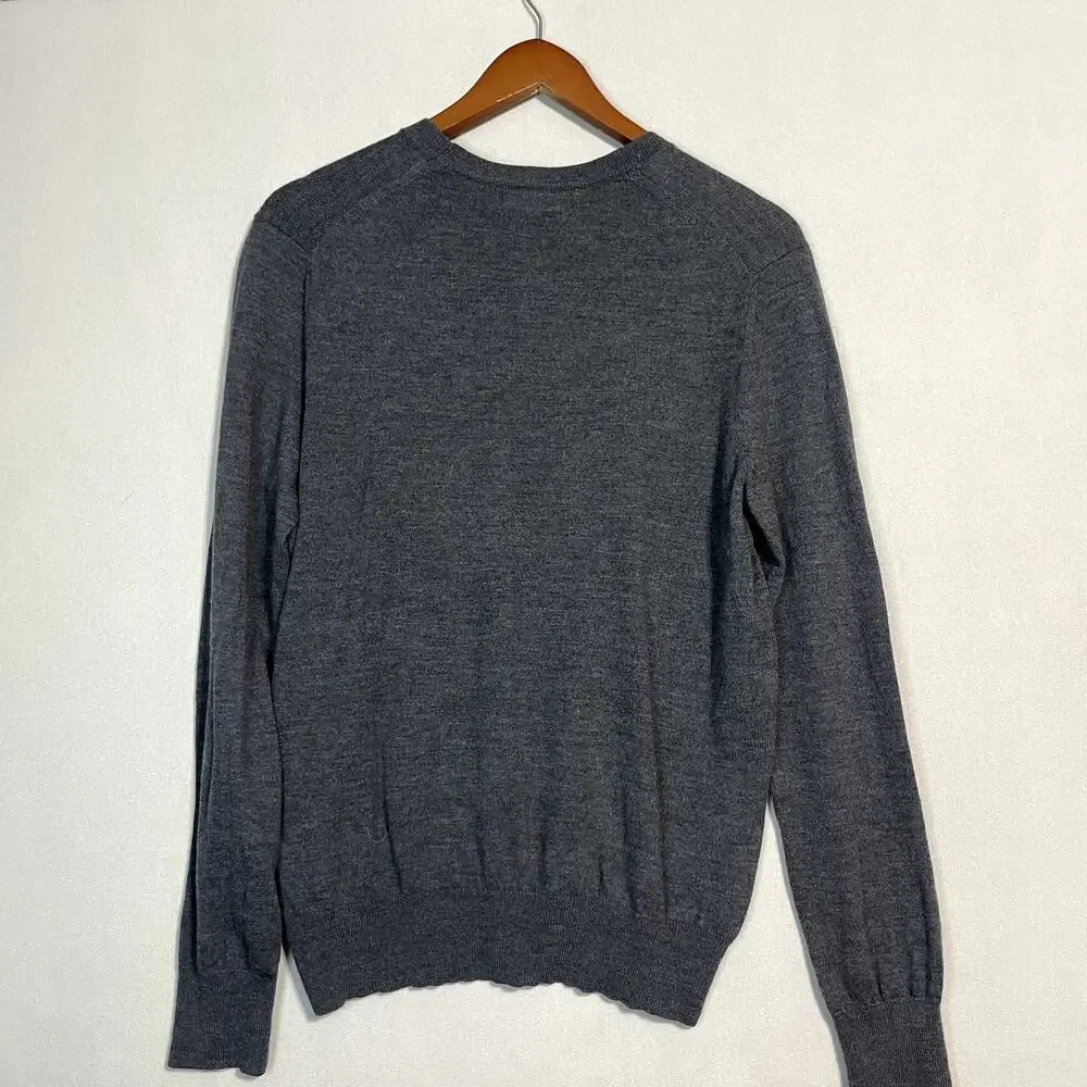 Banana Republic‎ Men's Extra Fine Merino Wool Round Neck Sweater Gray - Size M